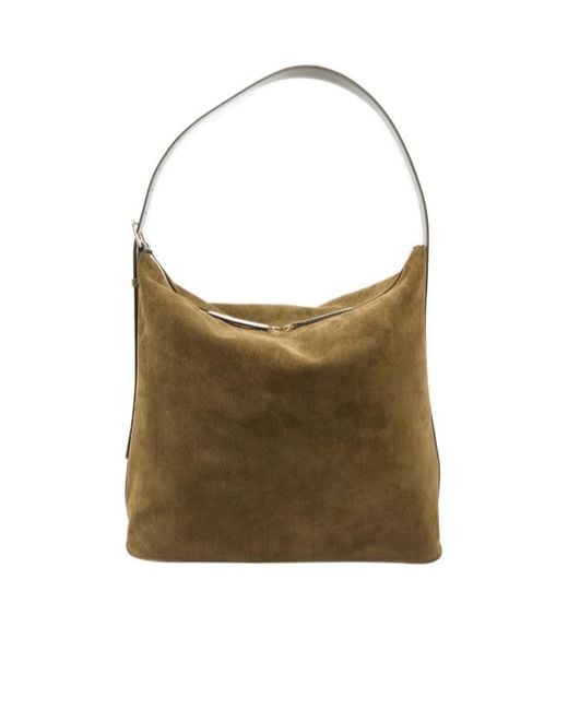 A.P.C. Brown Flat Zip Shoulder Bag