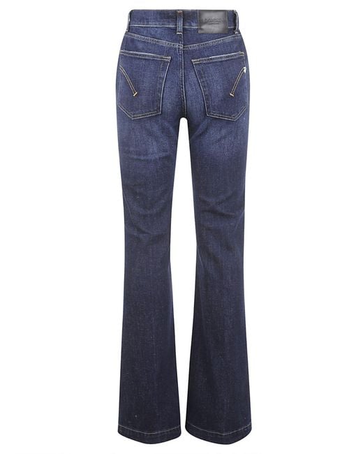 Dondup Blue Flared Mid-Rise Jeans