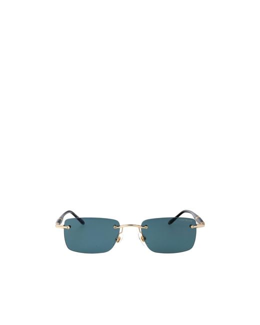 Montblanc Blue Eyewear Rimless Rectangular Sunglasses for men