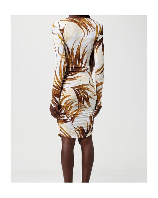 Just Cavalli Multicolor Tropical Print Ruched Mini Dress