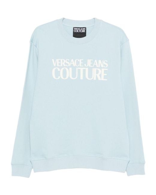 Versace Jeans Blue Logo Crew-Neck Sweatshirt for men