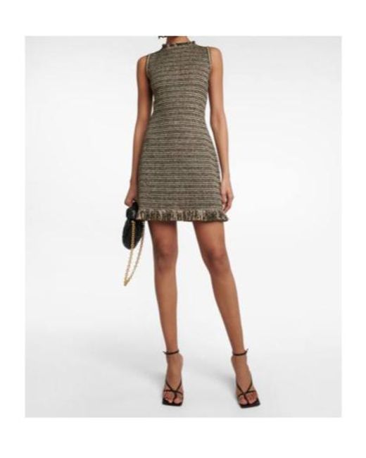 Oscar de la Renta Gray Tweed Minidress