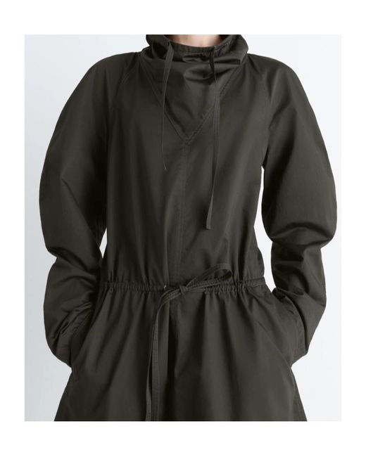 Lemaire Black Vareuse High Neck Drawstring Dress