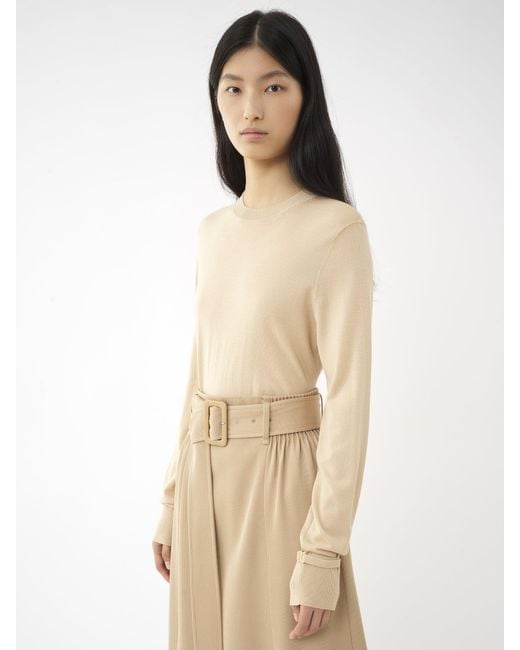 Chloé Natural Chloé Crewneck Knitted Jumper