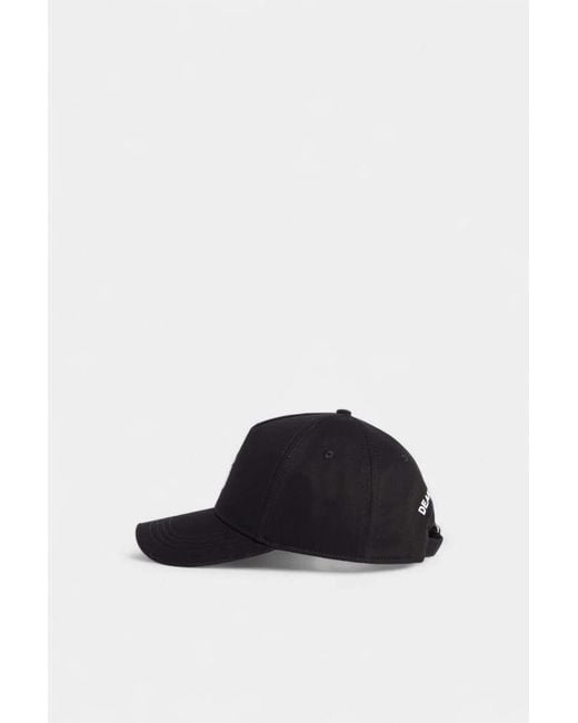 DSquared² Black Upside Down Baseball Cap for men