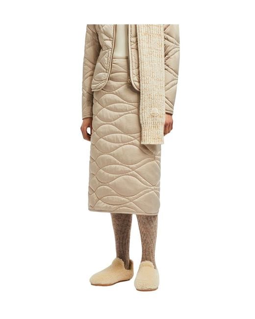 Moncler Natural Logo Patch Long Padded Skirt