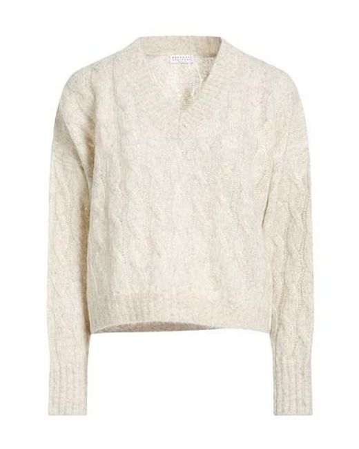 Brunello Cucinelli White Solidcolor Sweater