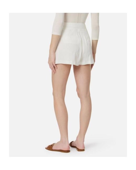 Elisabetta Franchi White Pleated Shorts