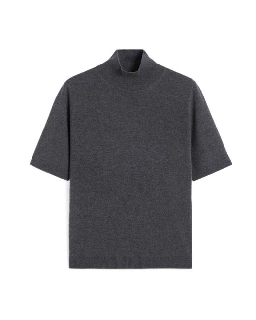 Max Mara Gray Short-Sleeved Knitted Jumper