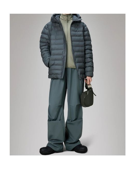 Rains Gray Lohja W3T2 Hooded Puffer Jacket