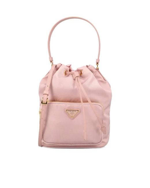 Prada Pink Duet Drawstrings Bucket Bag