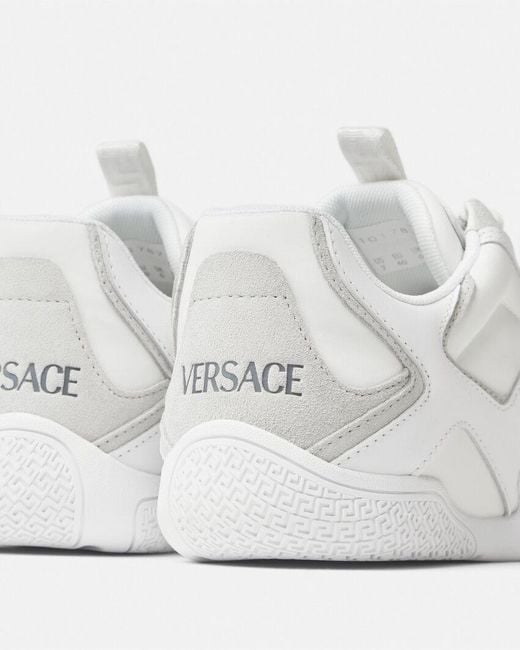 Versace White Galaxia Panelled Lace-Up Sneakers for men