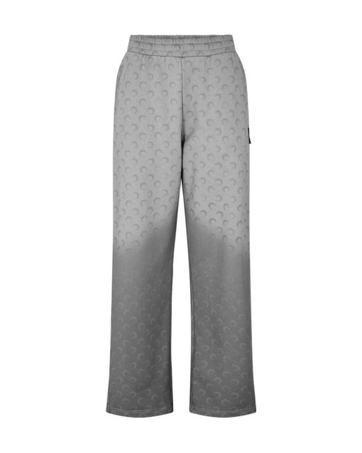 MARINE SERRE Gray Moon Pattern Sweatpants