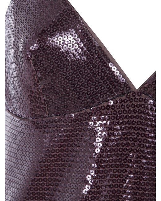 Alberta Ferretti Purple Spaghetti Straps Glossy Sequin Top