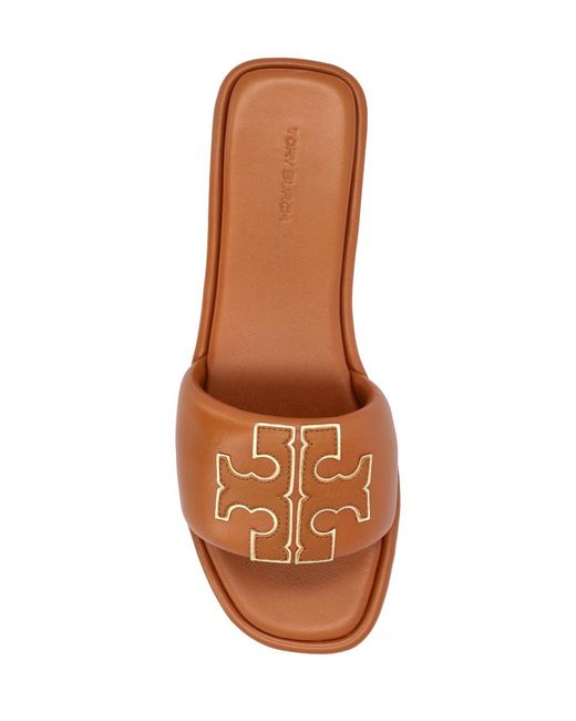Tory Burch Natural Double T Sport Slides