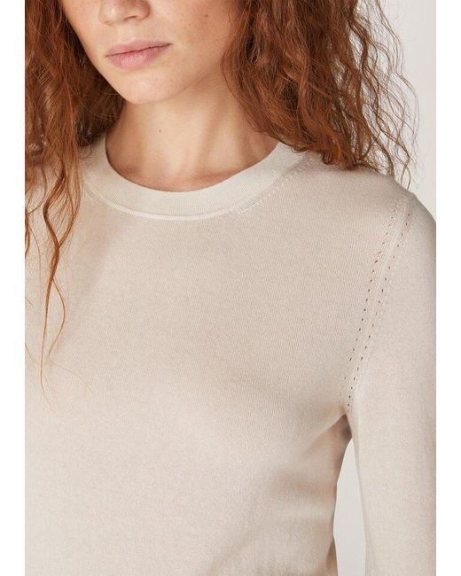 Loro Piana White Crewneck Knitted Jumper
