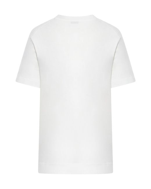 Brunello Cucinelli White Embellished Crewneck T-Shirt