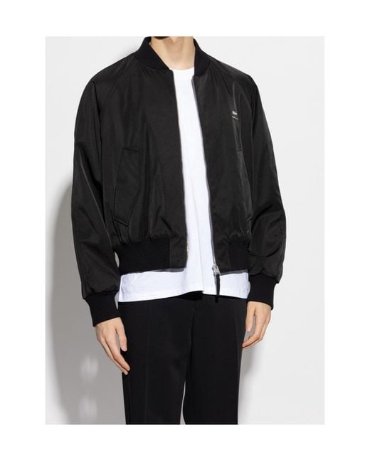 AMI Black Twill Bomber Jacket for men