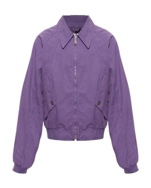 Versace Purple Zipper Casual Jacket