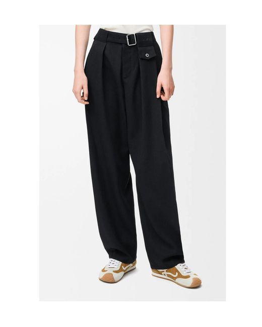 Loewe Black Pleated Belted Pants