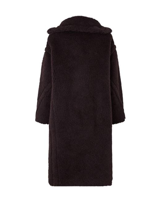 Max Mara Black Teddy Fabric Long Coat