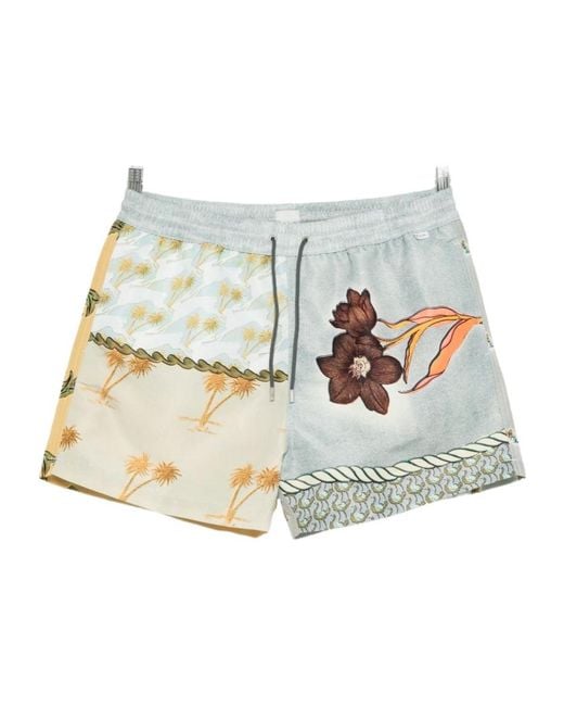 Paul Smith Metallic Floral-Print Clear Sea Swim Shorts for men