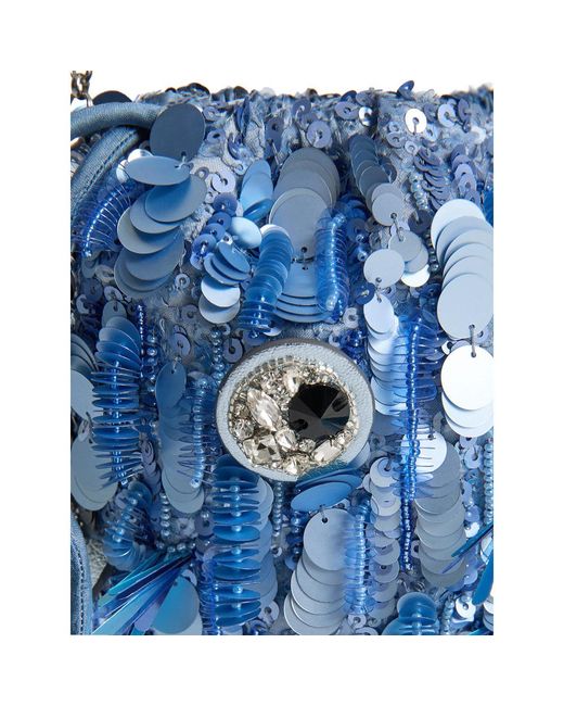 Anya Hindmarch Blue Sequin-Embellished Shoulder Bag