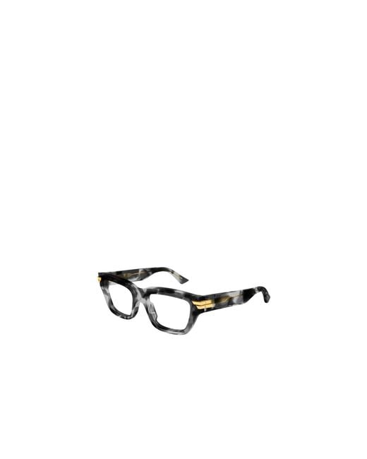 Bottega Veneta White Eyewear Rectangle Frame Glasses