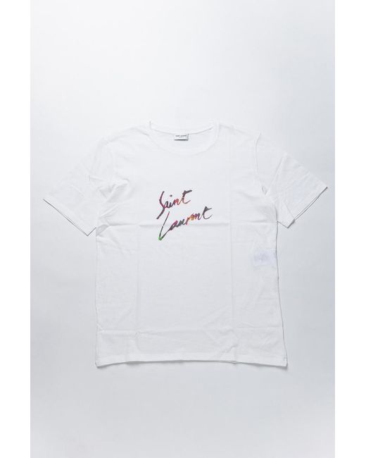 Saint Laurent White Animal Print' T-Shirt for men