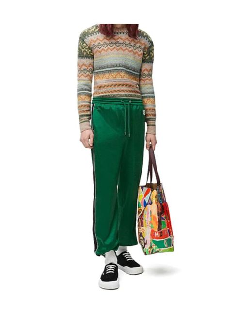 Loewe Green Technical Jersey Tracksuit Trousers for men