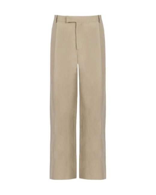 Ferragamo Natural Ferragamo Eyewear Creased Wide-Leg Pants for men