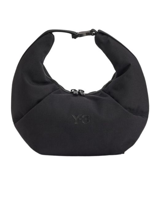 Y-3 Black Crescen Hobo Shoulder Bag