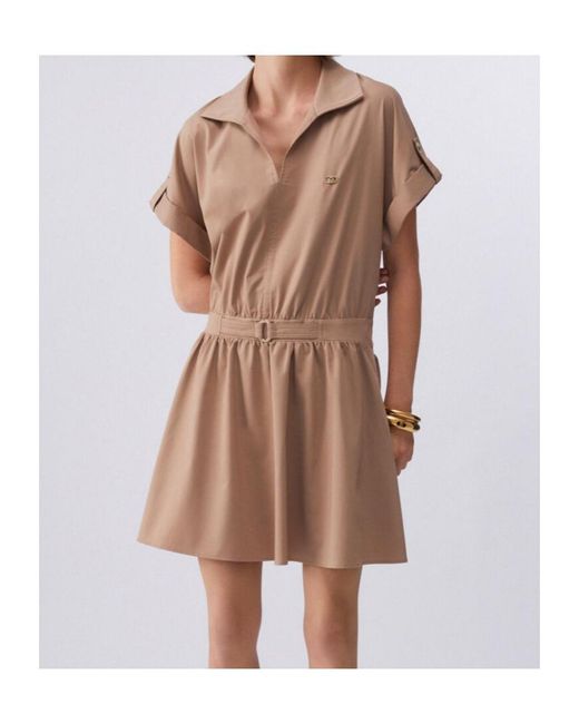 Liu Jo Brown Better V-Neck Mini Dress