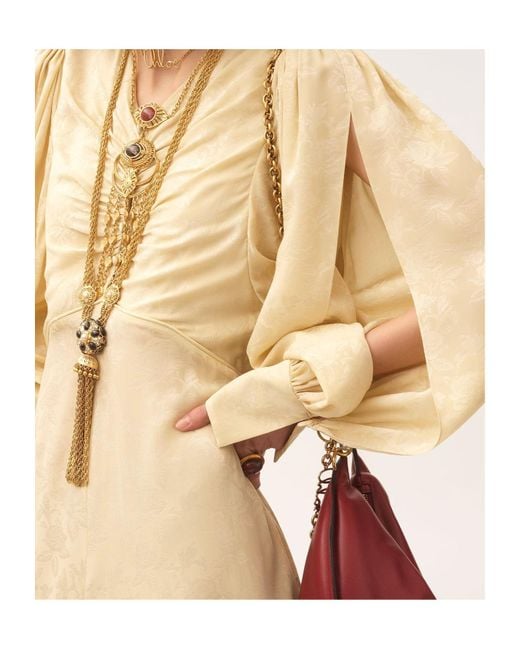 Chloé Natural Chloé Ruched Maxi Dress