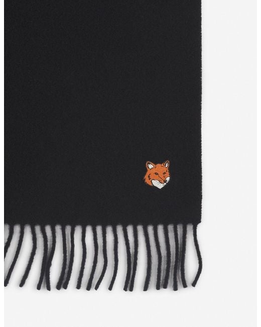 Maison Kitsuné Black Maison Kitsuné Fox Head Scarf for men