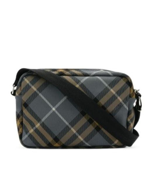 Burberry Black Checked Small Crossbody Bag for men