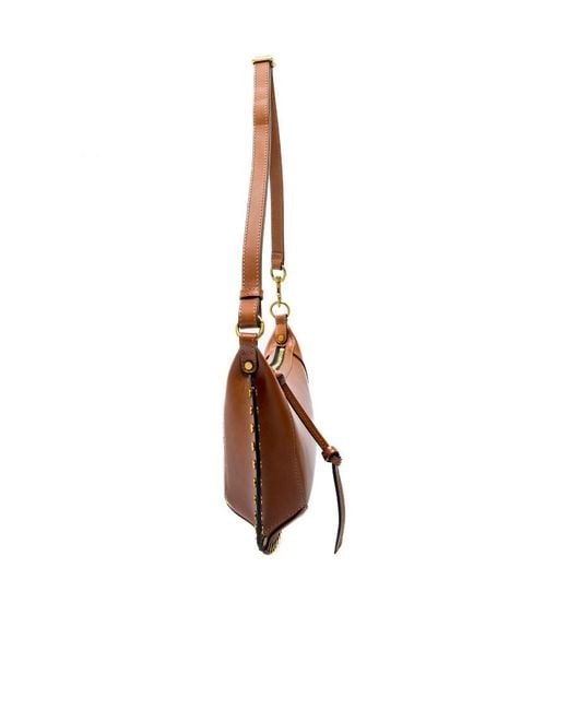 Isabel Marant Brown Oskan Moon Zipped Shoulder Bag