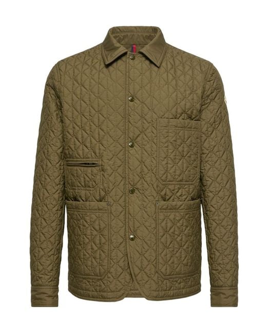 Moncler Green Theoline Diamond-Quilted Padded Mid-Length Jacket for men
