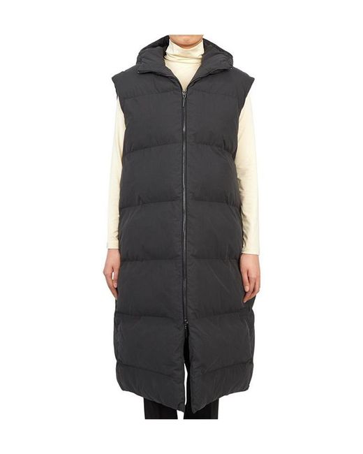 Studio Nicholson Black Hooded, Thick, Sleeveless Cotton-Padded Jacket