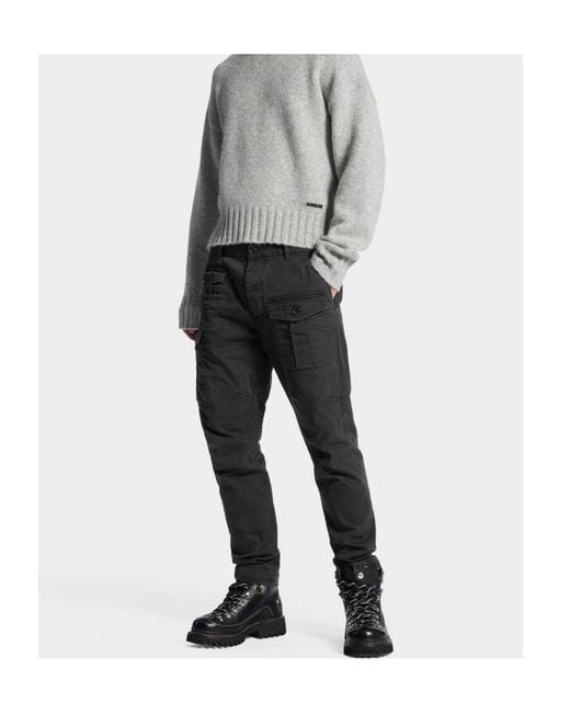 DSquared² Black Sexy Cargo Pants for men