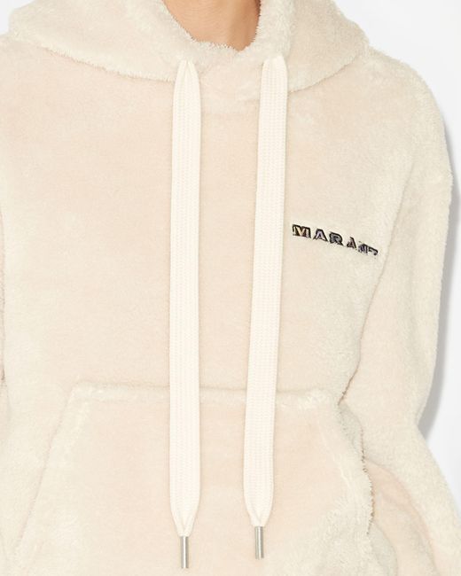 Isabel Marant White Isabel Marant Étoile Logo-Embroidered Drawstring Hoodie