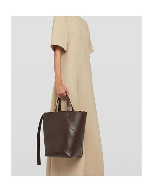 Jil Sander Brown Vertigo Tote Medium