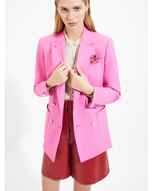 Max Mara Pink Double-Breasted Tailored Blazer