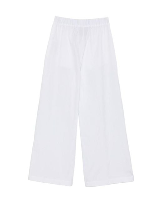 Semicouture White Elasticated Palazzo Pants