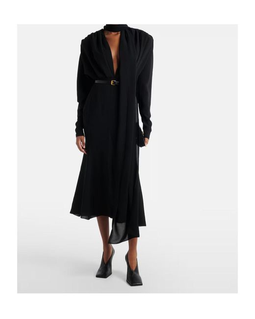 Mugler Black Long-Sleeved Dress