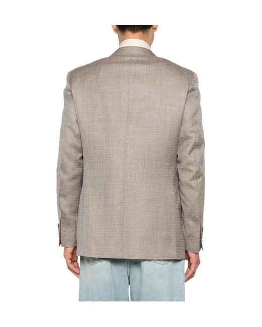 Canali Brown Textured Blazer for men