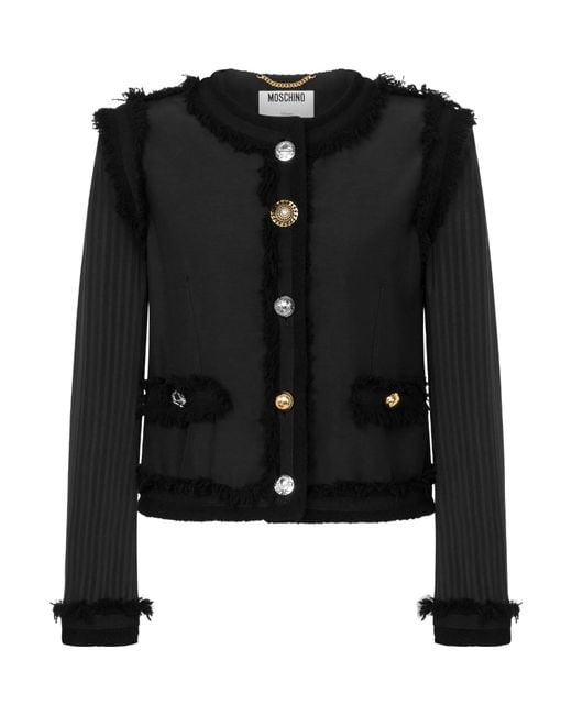 Moschino Black Stretch Boucle Jacket