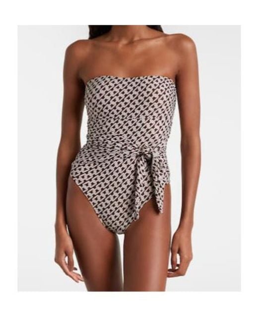 Melissa Odabash Natural Munich Printed Swimsuit