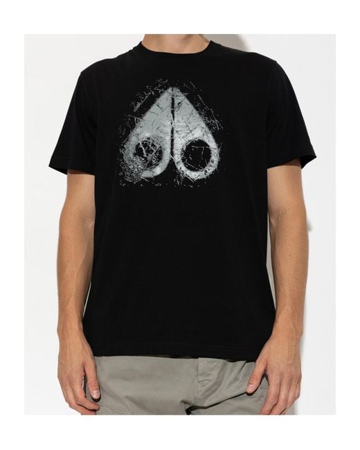 Moose Knuckles Black Short-Sleeved T-Shirt for men
