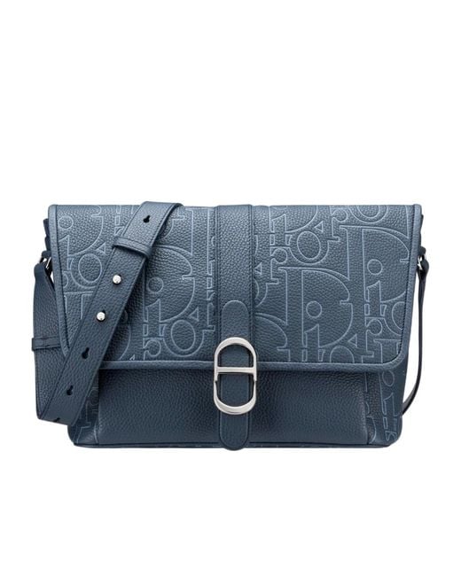 Dior Blue Medium Daily Messenger Bag With Flap for men